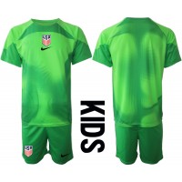 Vereinigte Staaten Torwart Fußballbekleidung Auswärtstrikot Kinder WM 2022 Kurzarm (+ kurze hosen)